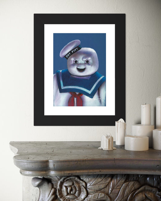 ChantalLauraHandley ORIGINAL ARTWORK Stay Puft marshmallow man! - Original Pastel Artwork