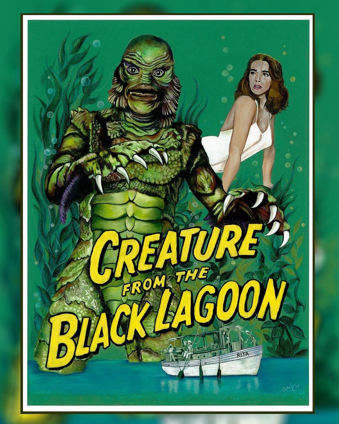 Chantal Laura Handley COMMISSION The Creature from the Black Lagoon Commission