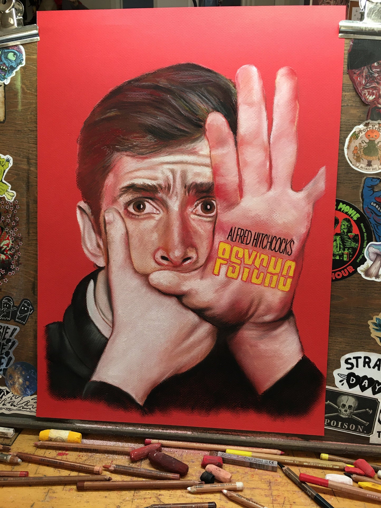 ChantalLauraHandley ORIGINAL ARTWORK Norman Bates - Original Pastel Artwork