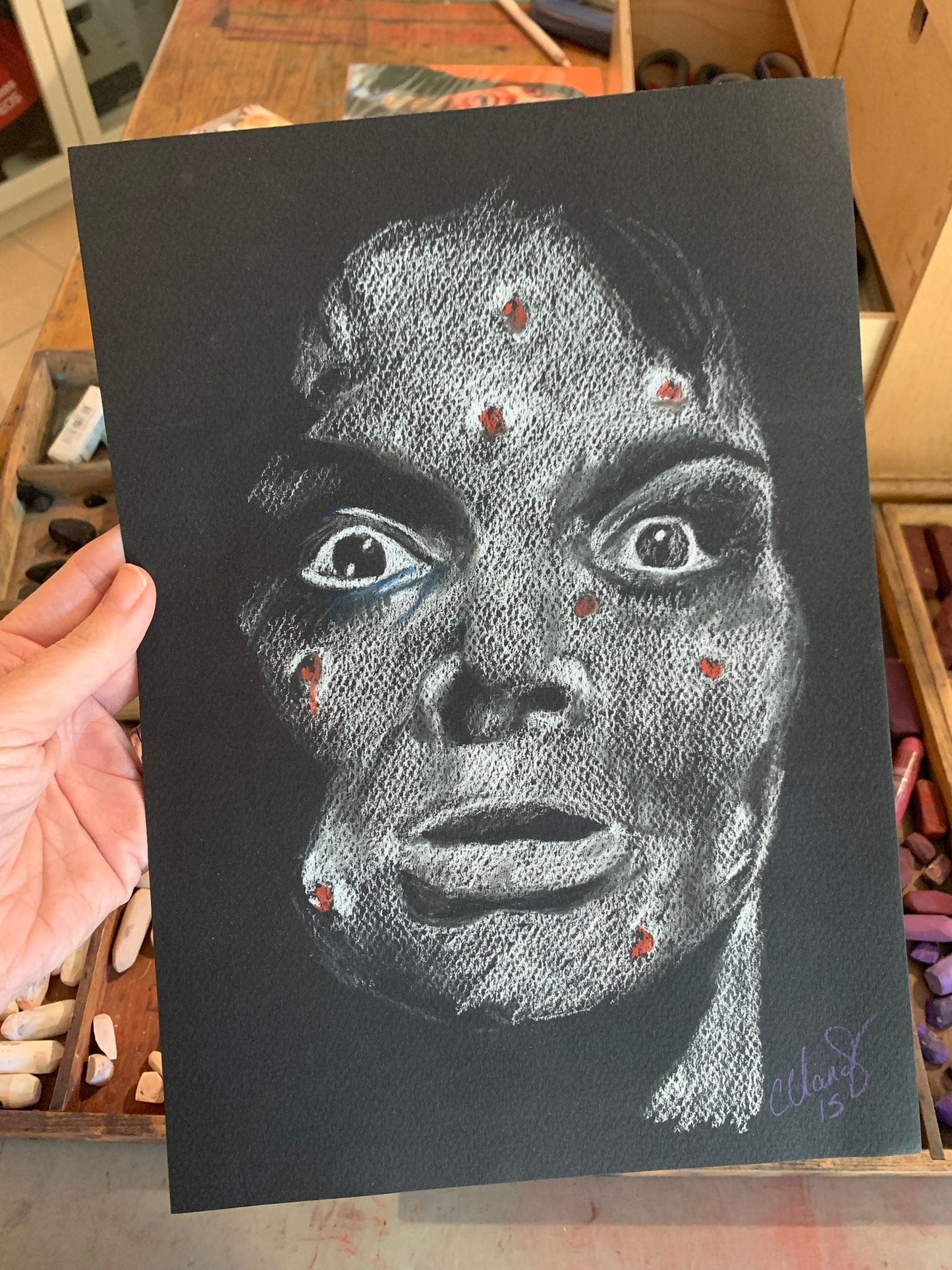 ChantalLauraHandley ORIGINAL ARTWORK BLACK SUNDAY - Original Pastel Artwork