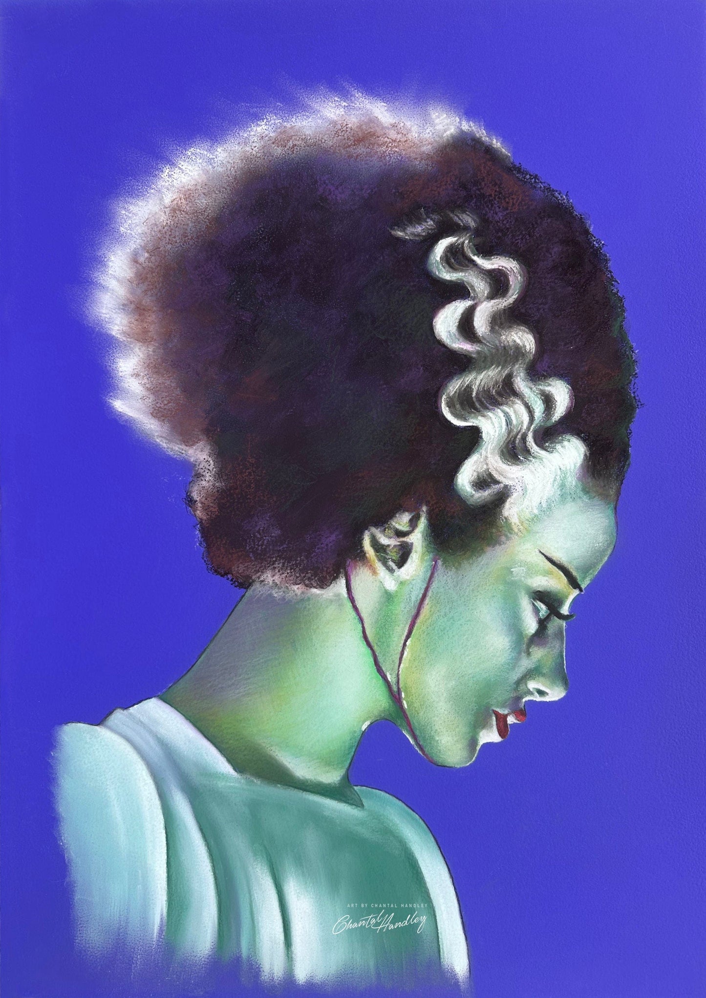 ChantalLauraHandley ORIGINAL ARTWORK The Bride of Frankenstein - Original Pastel Artwork