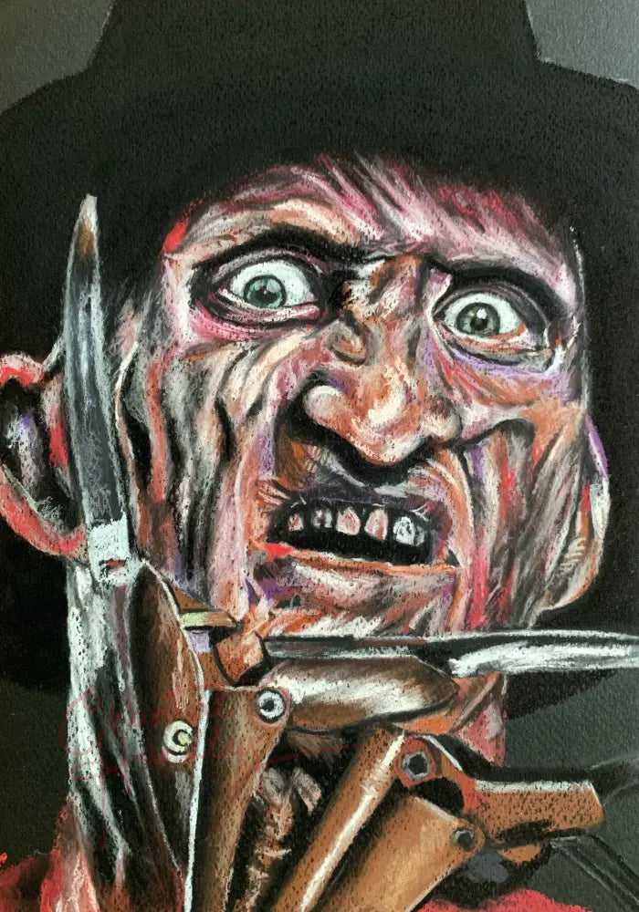 ChantalLauraHandley ORIGINAL ARTWORK Freddy Krueger - Original Pastel Artwork
