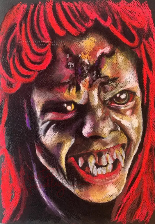 ChantalLauraHandley ORIGINAL ARTWORK FRIGHT NIGHT - Evil Ed - Original Pastel Artwork