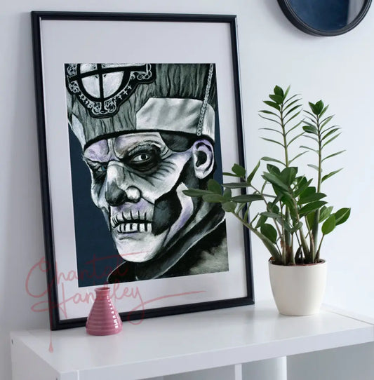 ChantalLauraHandley ORIGINAL ARTWORK 12 x 16 GHOST BC - Papa Emeritus - Original Pastel Artwork