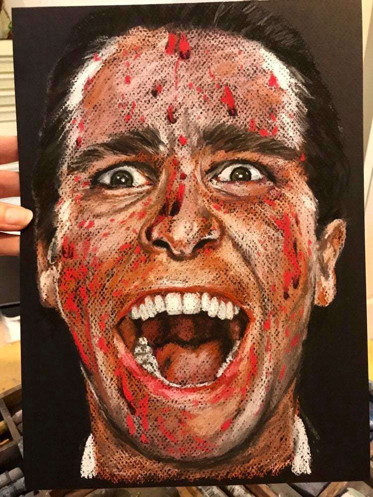 ChantalLauraHandley ORIGINAL ARTWORK American Psycho - Original Pastel Artwork