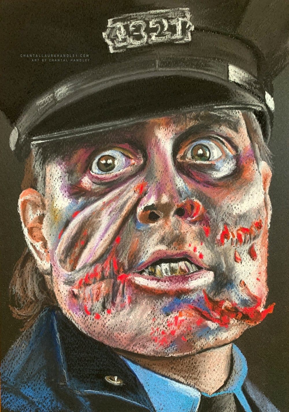 ChantalLauraHandley ORIGINAL ARTWORK MANIAC COP - Original Pastel Artwork