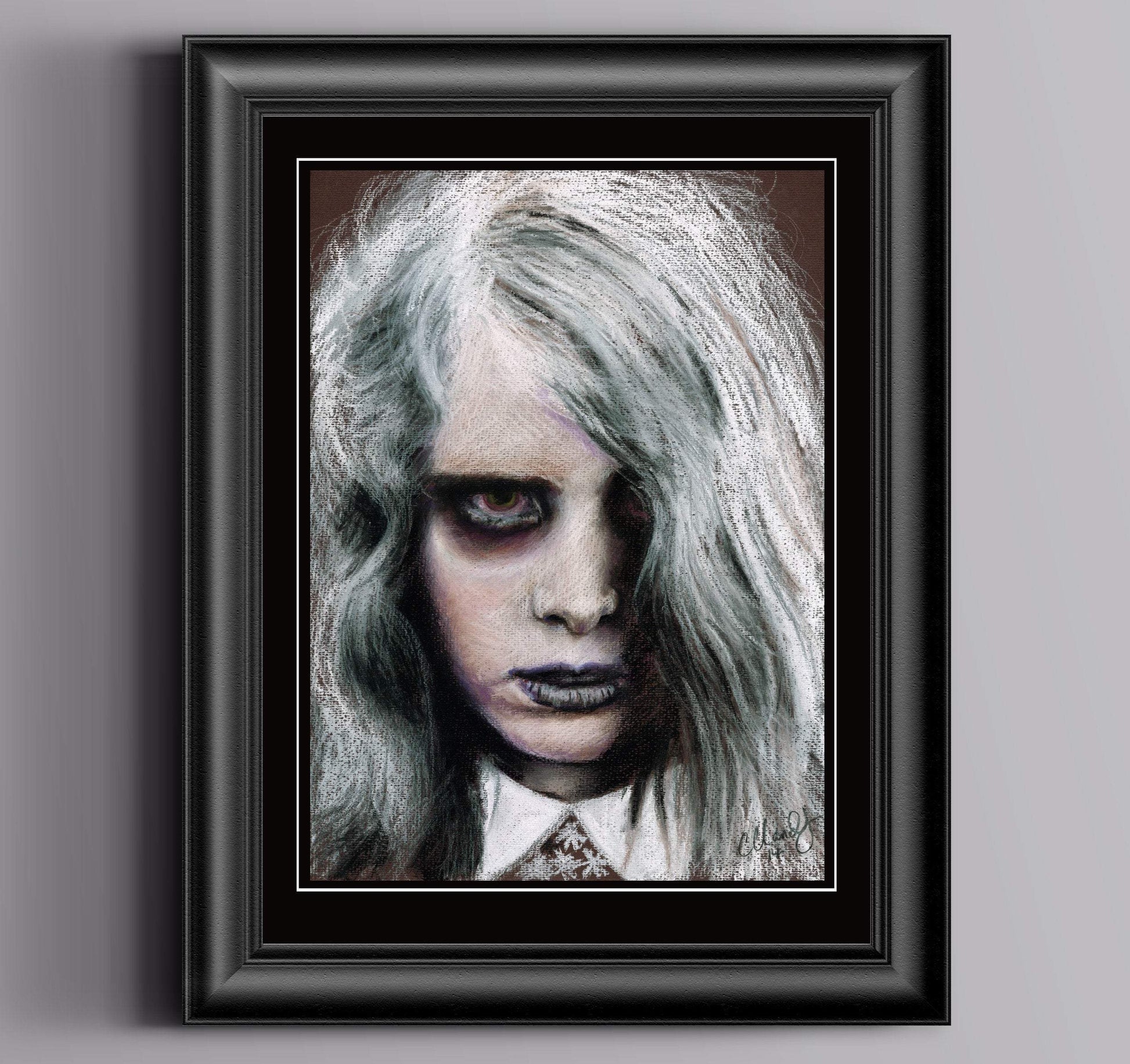 ChantalLauraHandley ORIGINAL ARTWORK NIGHT of the LIVING DEAD - Original Pastel Artwork