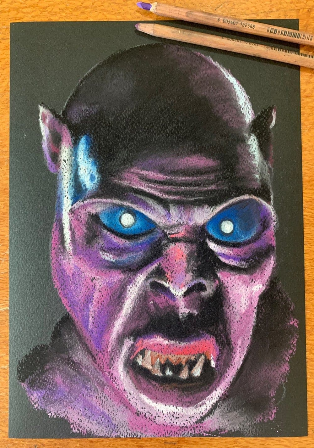 ChantalLauraHandley ORIGINAL ARTWORK THE GATE - Demon - Original Pastel Artwork