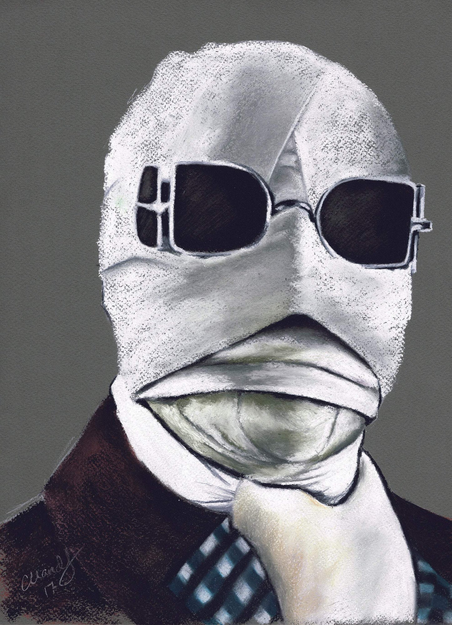 ChantalLauraHandley ORIGINAL ARTWORK THE INVISIBLE MAN - Original Pastel Artwork