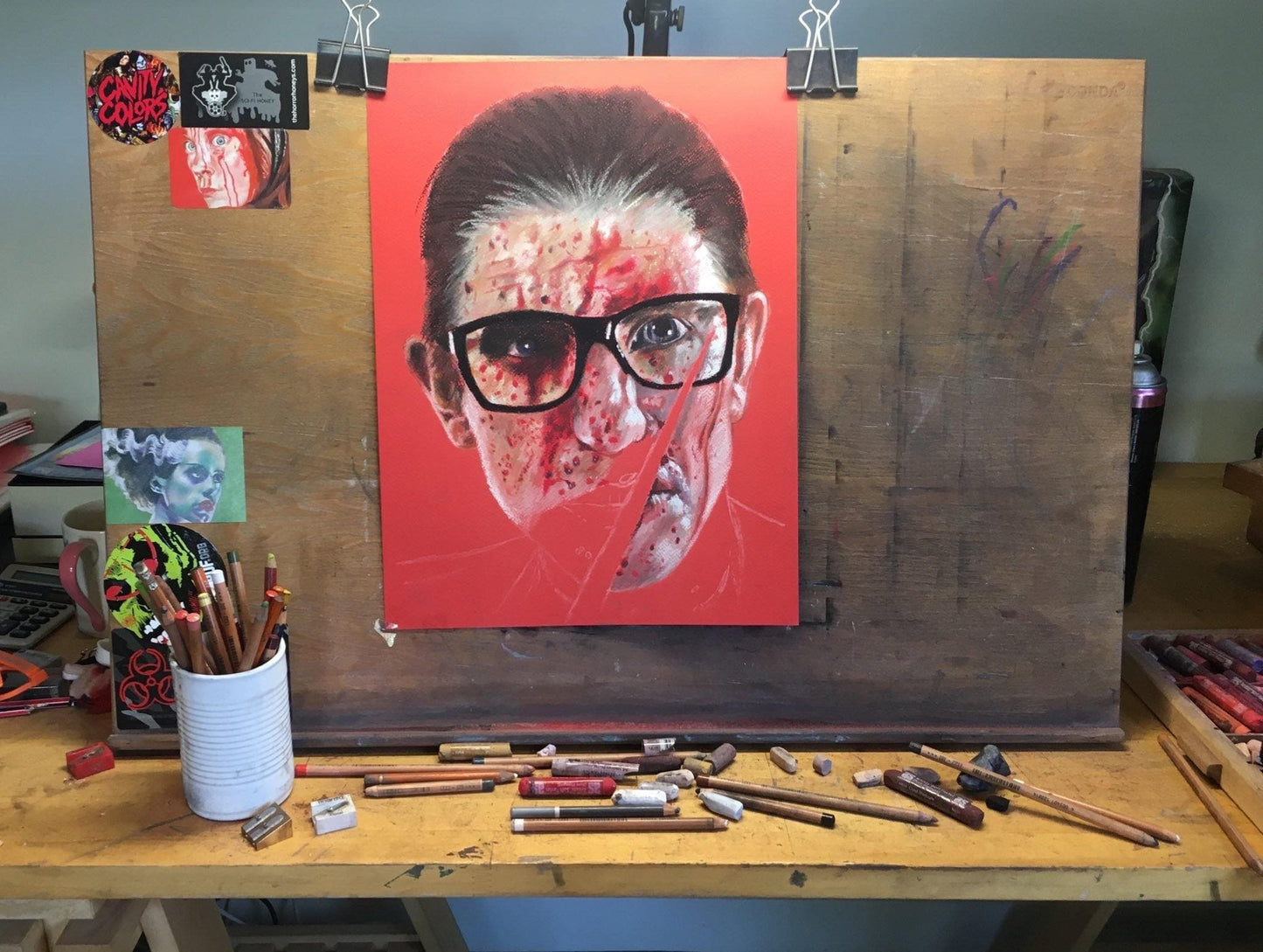 ChantalLauraHandley ORIGINAL ARTWORK WHO'S WATCHING OLIVER - Russell Jeffrey Banks - Original Pastel Artwork