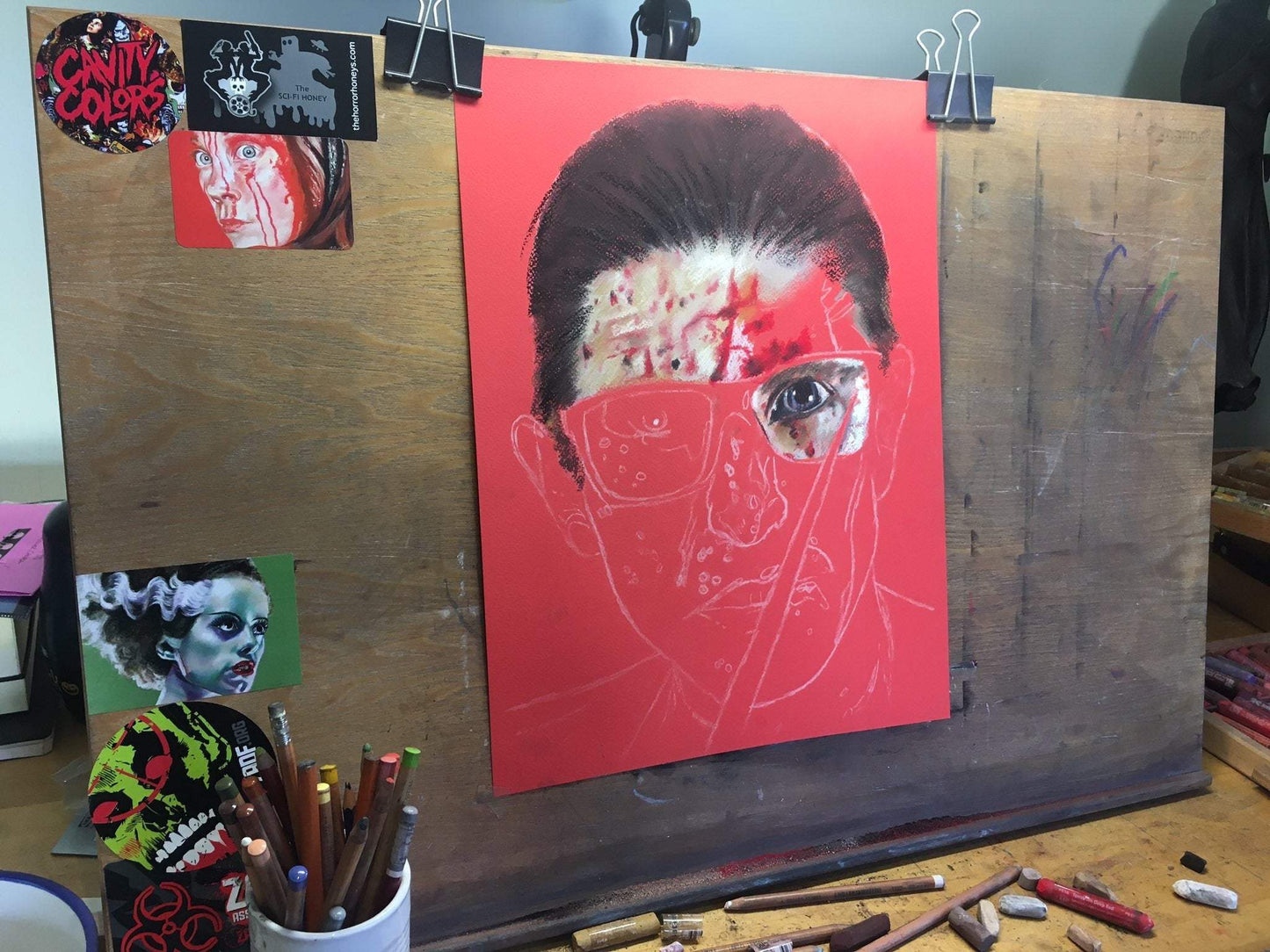 ChantalLauraHandley ORIGINAL ARTWORK WHO'S WATCHING OLIVER - Russell Jeffrey Banks - Original Pastel Artwork