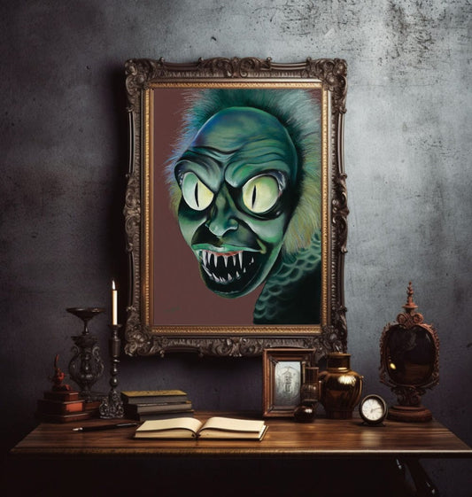 Chantal Laura Handley ART PRINT Beetlejuice Staircase Snake.