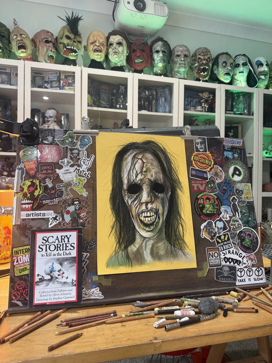 ChantalLauraHandley ORIGINAL ARTWORK The Haunted House - Original Soft Pastel - Scary Stories to Tell in the Dark