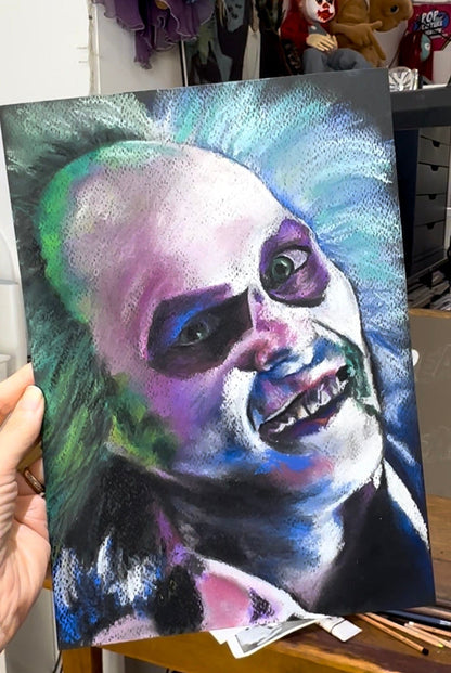 ChantalLauraHandley ORIGINAL ARTWORK Beetlejuice - Original Pastel Artwork