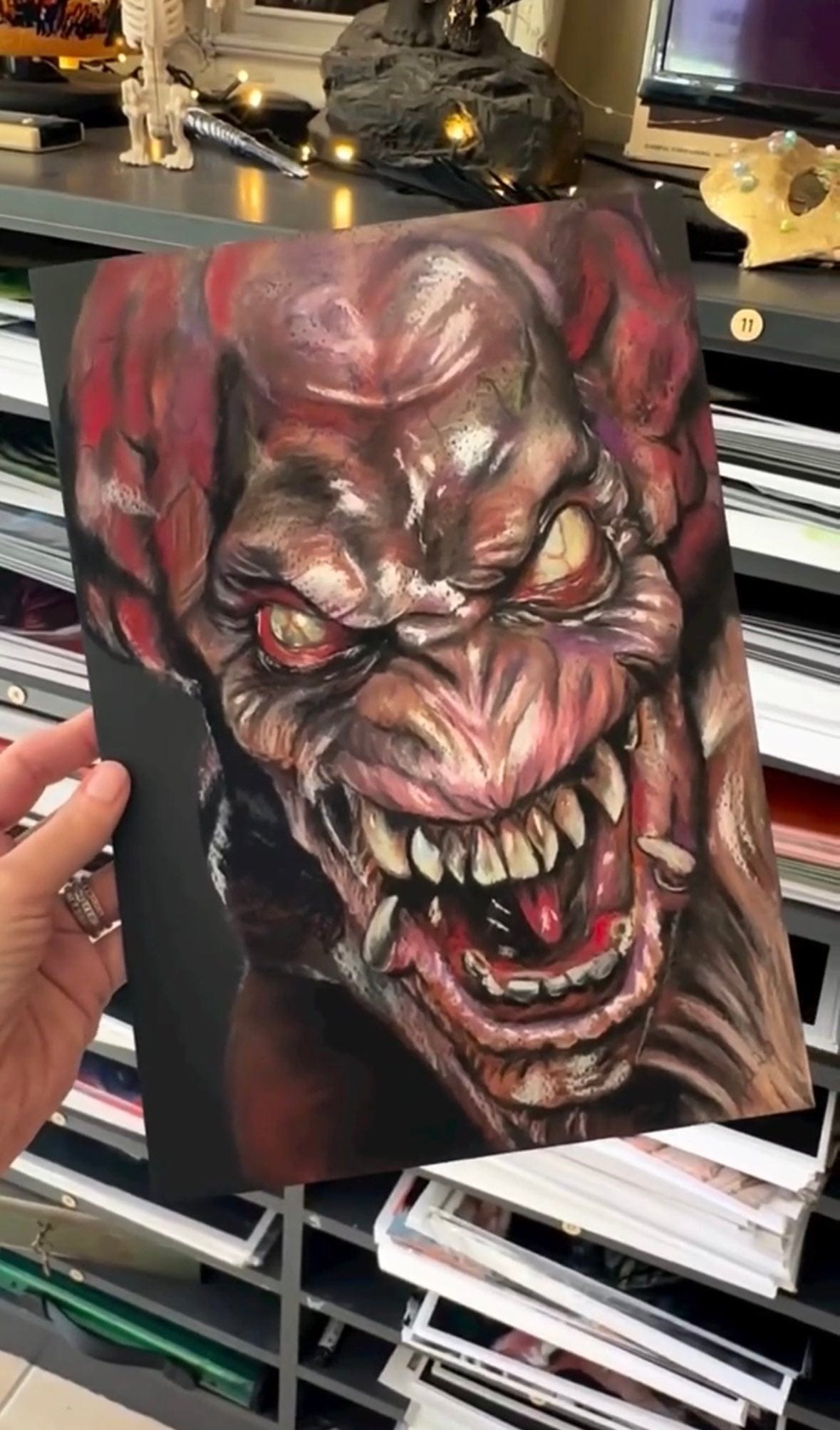 ChantalLauraHandley ORIGINAL ARTWORK Pumpkinhead- Original Pastel Artwork