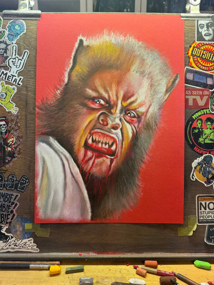 ChantalLauraHandley ORIGINAL ARTWORK Leon Corledo - Curse of the Werewolf (1961) - Original Soft Pastel