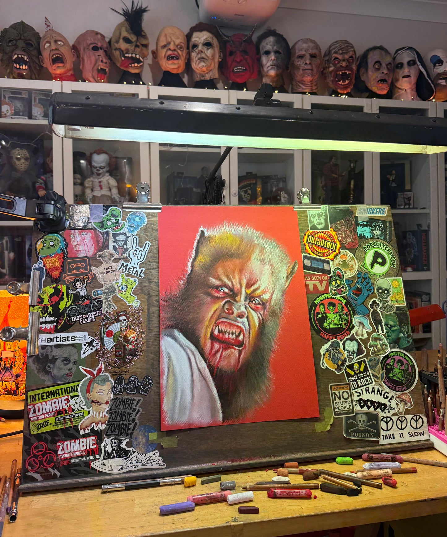 ChantalLauraHandley ORIGINAL ARTWORK Leon Corledo - Curse of the Werewolf (1961) - Original Soft Pastel