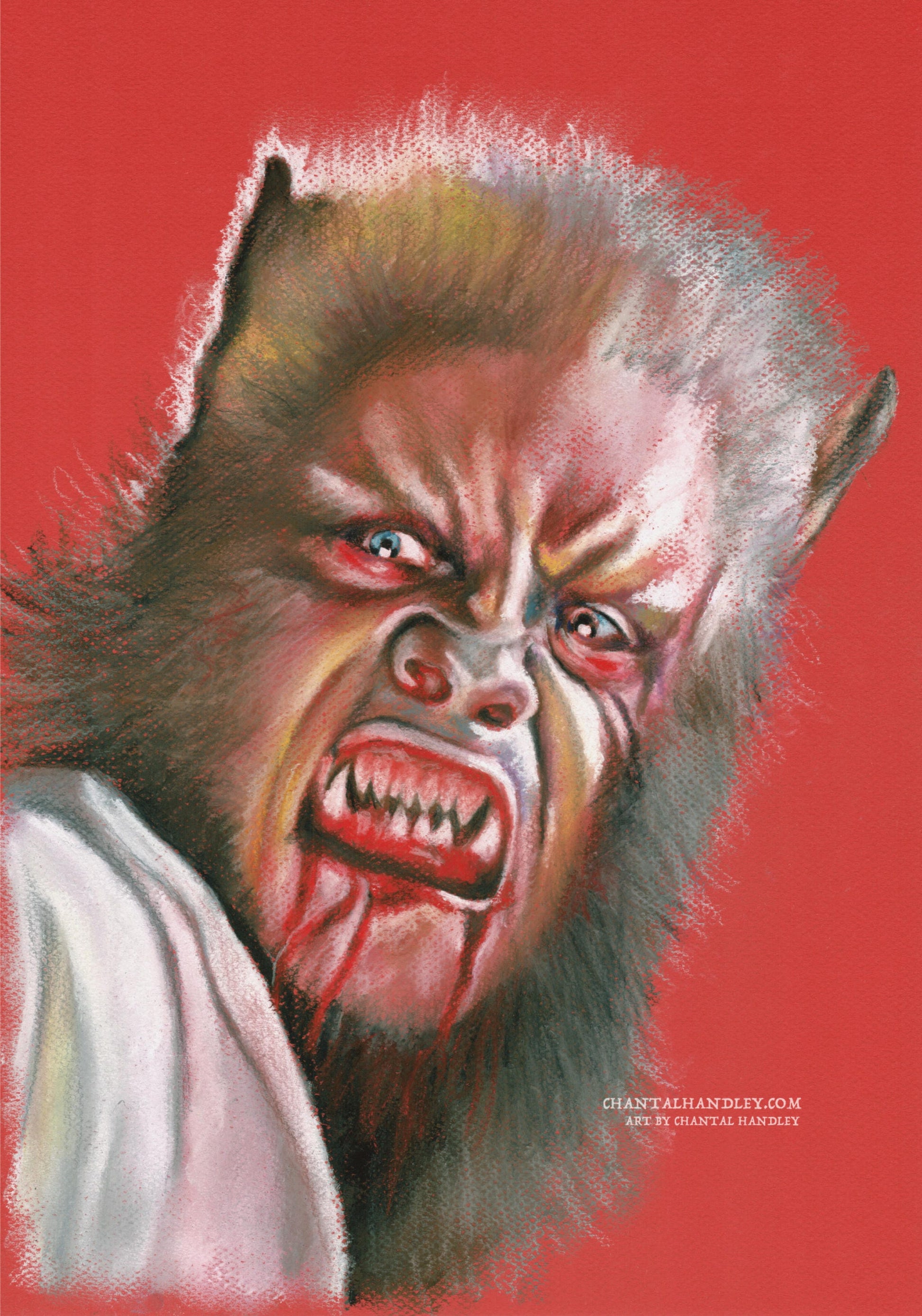 ChantalLauraHandley ORIGINAL ARTWORK Leon Corledo - Curse of the Werewolf (1961) - Original Soft Pastel