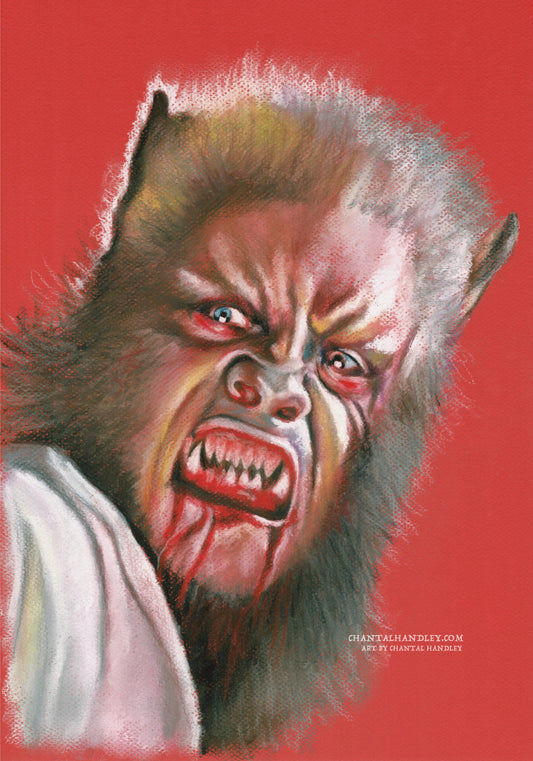 ChantalLauraHandley ORIGINAL ARTWORK Leon Corledo - Curse of the Werewolf (1961) - Original Soft Pastel