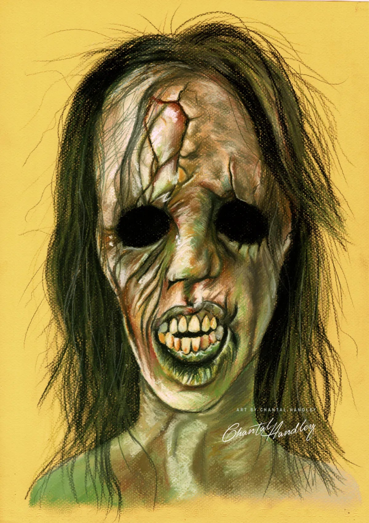 ChantalLauraHandley ORIGINAL ARTWORK The Haunted House - Original Soft Pastel - Scary Stories to Tell in the Dark