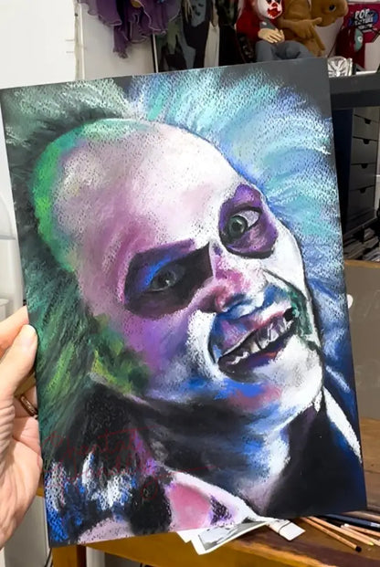 ChantalLauraHandley ORIGINAL ARTWORK Beetlejuice - Original Pastel Artwork
