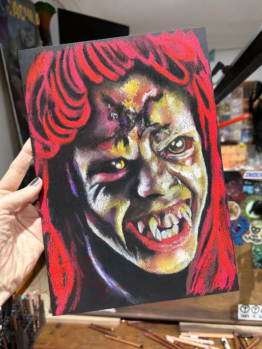 ChantalLauraHandley ORIGINAL ARTWORK FRIGHT NIGHT - Evil Ed - Original Pastel Artwork