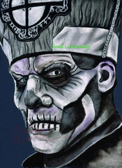 ChantalLauraHandley ORIGINAL ARTWORK 12 x 16 GHOST BC - Papa Emeritus - Original Pastel Artwork