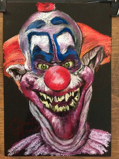 ChantalLauraHandley ORIGINAL ARTWORK Killer Klowns from Outer SPACE - Original Pastel Artwork
