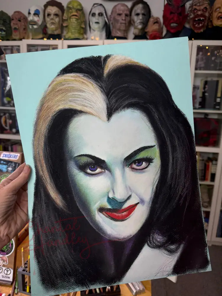 ChantalLauraHandley ORIGINAL ARTWORK Lily Munster - Original Pastel Artwork