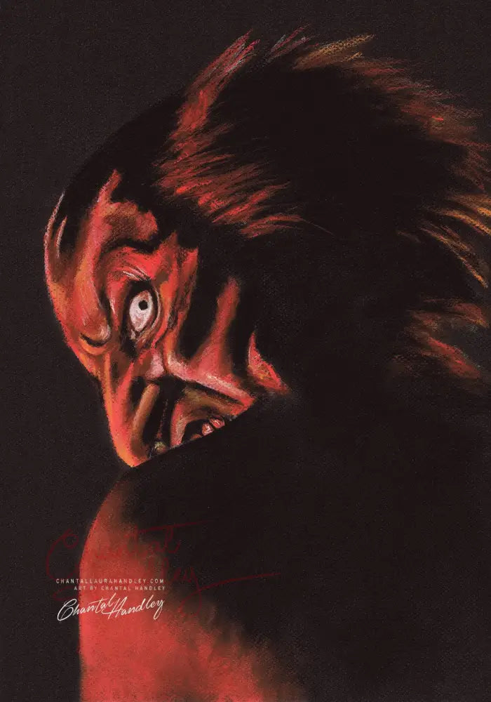 ChantalLauraHandley ORIGINAL ARTWORK LIPSTICK FACE DEMON - INSIDIOUS