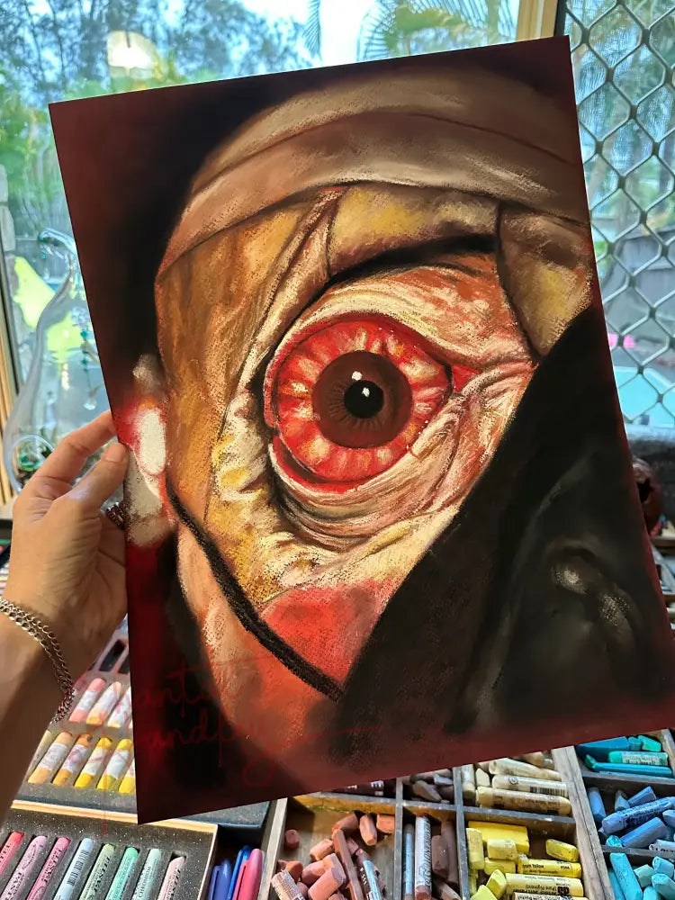 ChantalLauraHandley ORIGINAL ARTWORK Mad God - Original Pastel Artwork