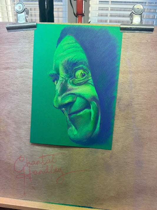 ChantalLauraHandley ORIGINAL ARTWORK Marty Feldman - A study in purple & green.