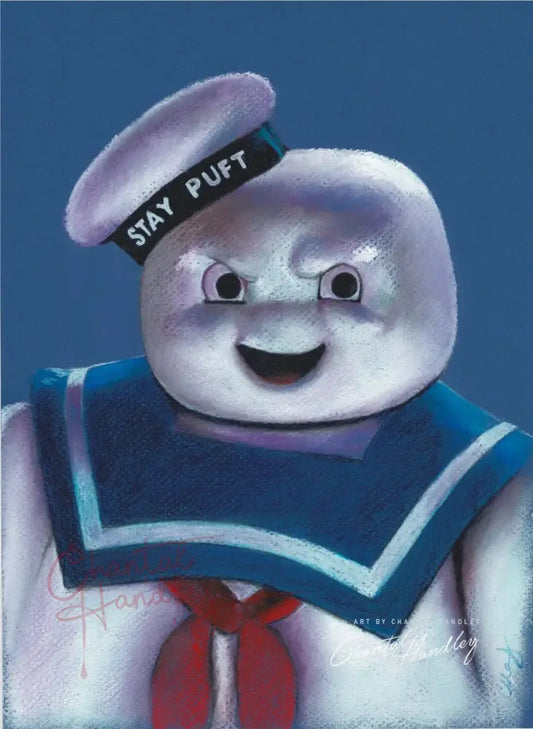 ChantalLauraHandley ORIGINAL ARTWORK Stay Puft marshmallow man! - Original Pastel Artwork