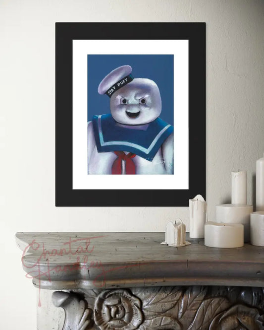 ChantalLauraHandley ORIGINAL ARTWORK Stay Puft marshmallow man! - Original Pastel Artwork