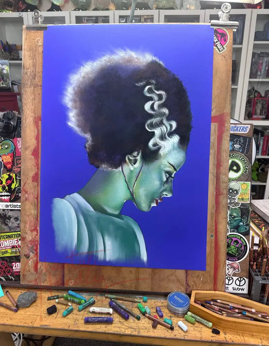 ChantalLauraHandley ORIGINAL ARTWORK The Bride of Frankenstein - Original Pastel Artwork
