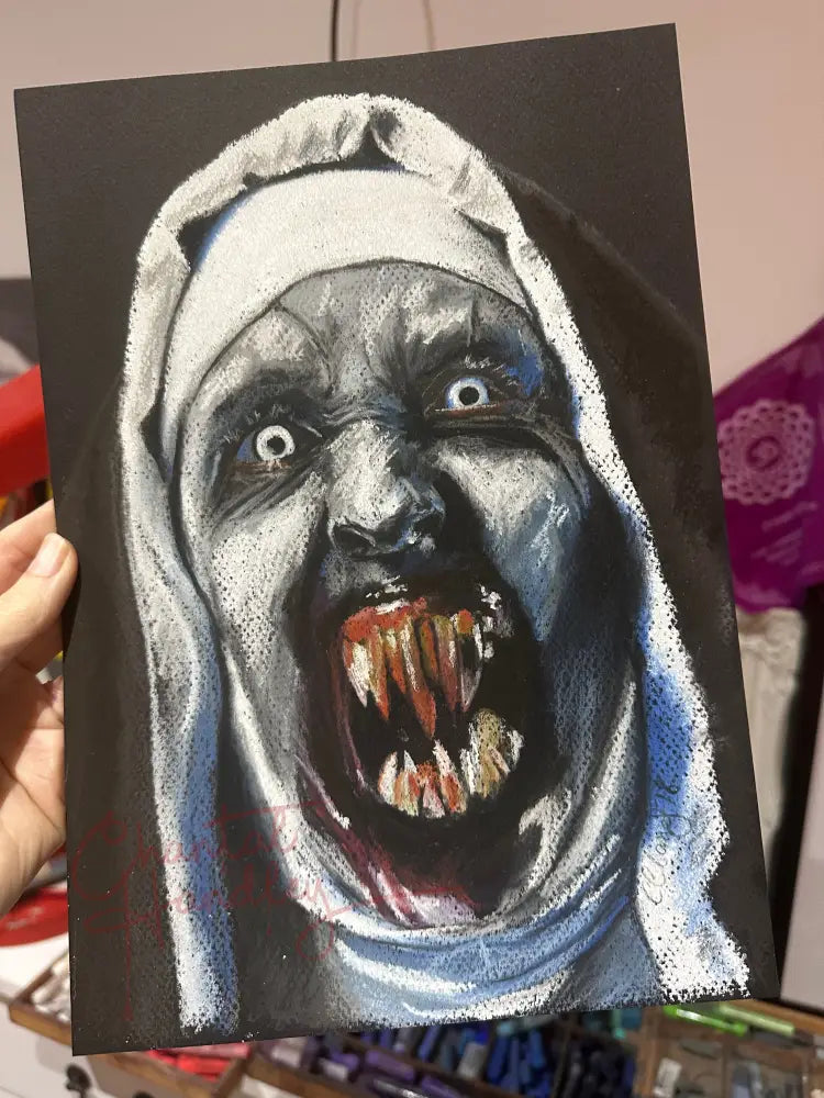 ChantalLauraHandley ORIGINAL ARTWORK THE NUN - Original Pastel Artwork