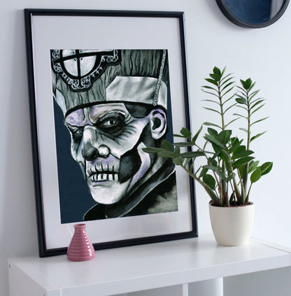 ChantalLauraHandley ORIGINAL ARTWORK 12 x 16 GHOST BC - Papa Emeritus - Original Pastel Artwork SOLD