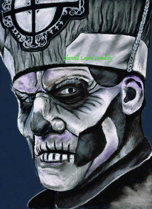 GHOST BC - Papa Emeritus - Original Pastel Artwork SOLD ChantalLauraHandley