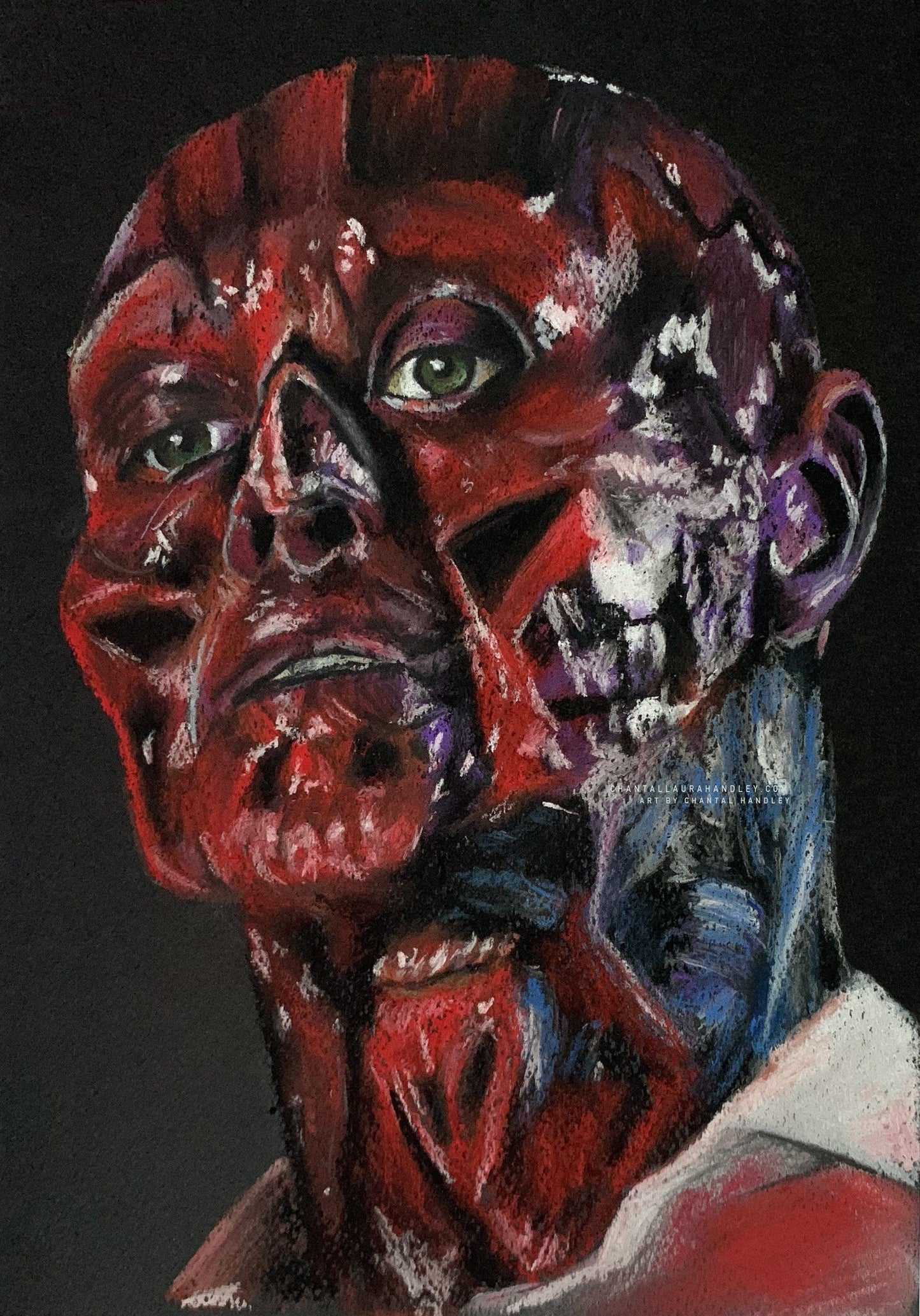 HELLRAISER - SKINLESS FRANK - Original Pastel Artwork ChantalLauraHandley