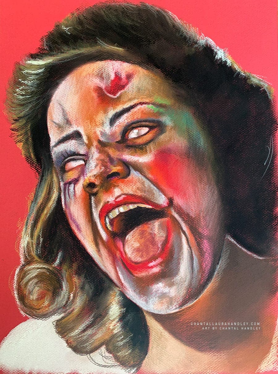 Linda - EVIL DEAD - Original Pastel Artwork ChantalLauraHandley