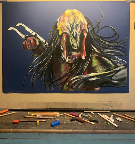 ChantalLauraHandley ORIGINAL ARTWORK PREDATOR - PREY - Original Pastel Artwork