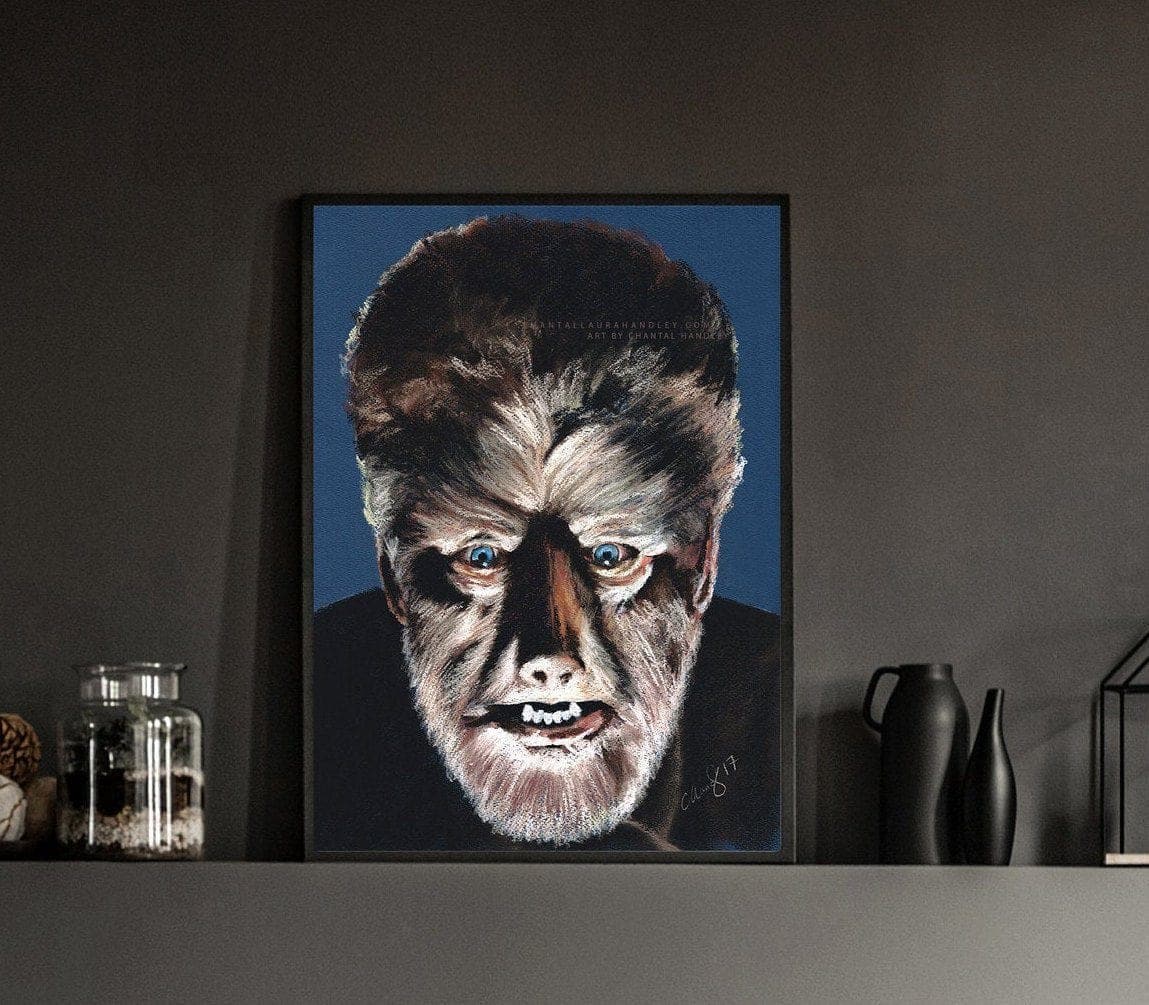 THE WOLFMAN - UNIVERSAL MONSTER - Lon Chaney Jnr - Art Print ChantalLauraHandley