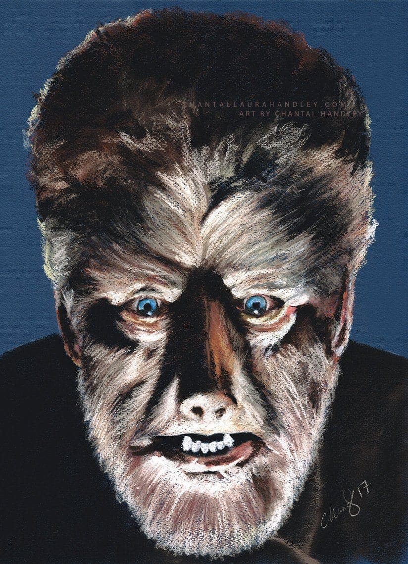 THE WOLFMAN - UNIVERSAL MONSTER - Lon Chaney Jnr - Art Print ChantalLauraHandley